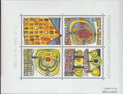 Produktbild von Briefmarken Österreich 2008 Mi Block47 (kompl.Ausg.) gestempelt F. Hundertwasser