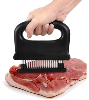 Produktbild von Fleischzartmacher – Fleischklopfer mit Nadeln – Mariniergerät für Steak, Hähnchen & Schweinefleisch – Fleischstecher zum Zartmachen – Edelstahl