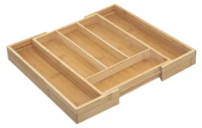 Immagine prodotto di Vassoio portaposate - 6 scomparti - espandibile - bambù