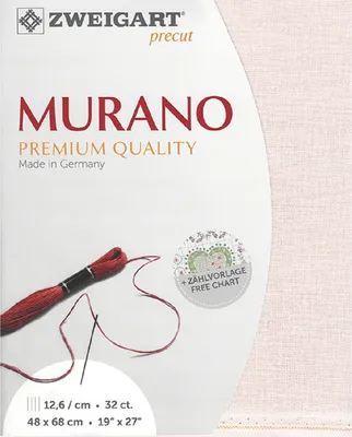 Zdjęcie produktu dla Tkanina do haftu MURANO Zweigart Precut 32 ct. 3984 kolor 4115 jasnoróżowy, tkanina do haftu 48x68 cm