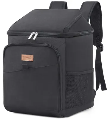 Produktbild von Große isolierte Kühlrucksack, 26L, auslaufsichere tragbare Kühltasche für Picknick, Strand und Camping, schwarz