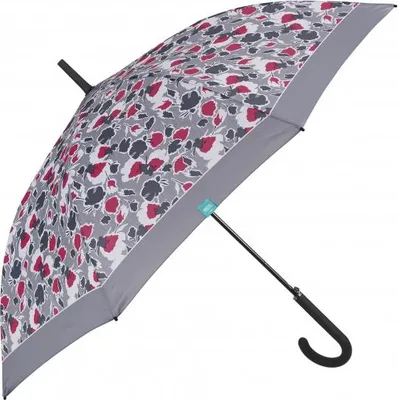 Image de PERLETTI Time, parapluie femme Floreale / garniture grise, 26306