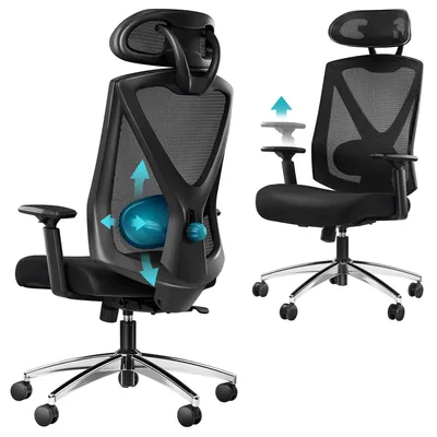 Immagine prodotto di Sedia da ufficio – Sedia ergonomica – Sedia girevole – Sedia per computer – Supporto lombare regolabile