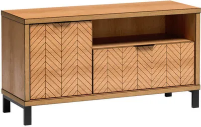 Zdjęcie produktu dla Minio, szafka pod TV "Fonte" 117,5 cm, 1-drzwiowa, 1 szuflada, dąb karmelowy