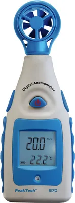 Produktbild von PEAKTECH Flügelrad Anemometer P 5170, mit Thermometer, 0 55 Knoten