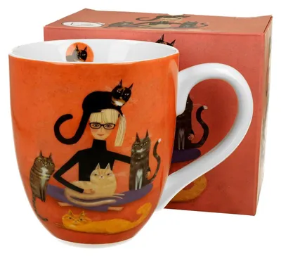 Produktbild von DUO | Becher - Kaffeebecher - 1000 ml - XXL - Bunt - Teebecher - Porzellan - Katzenmotiv
