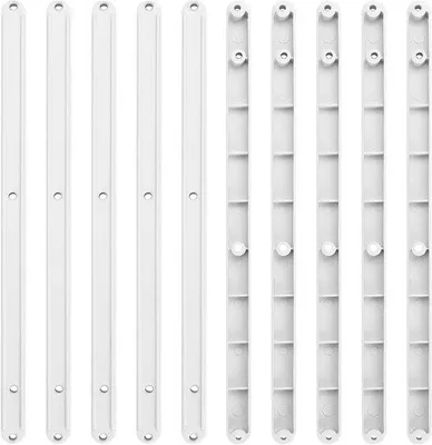 Zdjęcie produktu dla Prowadnice do szuflad z tworzywa sztucznego, 295 mm, 5 par/10 sztuk, białe, 17 mm, do szuflad ręcznych