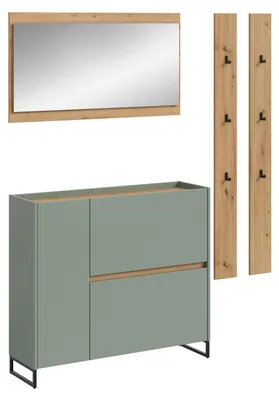 Produktbild von Garderoben-Set Drive 4 | Salbei / Artisan Oak | 4-teilig