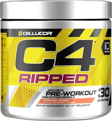 Obrázok produktu pre Cellucor C4 Ripped 189-192 g tropický punč / Predtréningové stimulanty / Kombinácia predtréningovky a spaľovača tuku