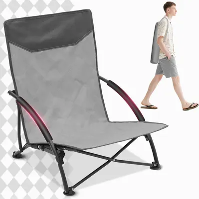 Produktbild von Sekey Strandstuhl Faltbar Campingstuhl Leicht Faltstuhl Sonnenstuhl Klappstuhl, Grau