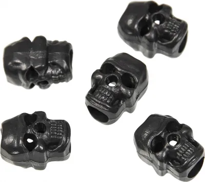Produktbild von KORDELSTOPPER Ersatz-Set mit 10 Kordelstoppern - SKULL schwaz