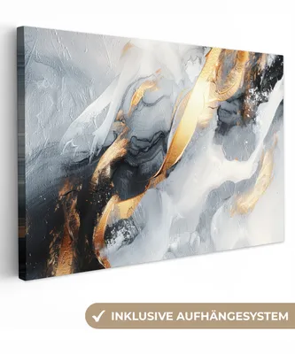 Obrázek produktu pro OneMillionCanvasses® - Obrazy na plátně - Abstraktní - Zlatá - Barva - Estetika - Umění, Nástěnné umění, Nástěnné dekorace Obývací pokoj, 120x80cm