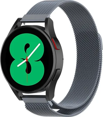 Produktbild von Strap-it Milanese Armband - Kompatibel mit Samsung Galaxy Watch Armband 42mm Edelstahl Armband mit Magnetverschluss - Ersatzarmband - Hochwertiges Material - für Smartwatch 20mm Armband Grau