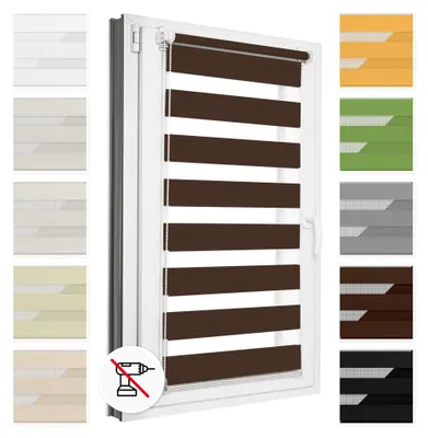 Obrázek produktu pro Estika Dvojitá roleta Klemmfix - 55 x 150 cm - Bronzová - Duo roleta bez vrtání