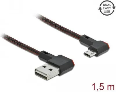Obrázok produktu pre DeLOCK 85272, 1,5 m, USB A, Micro-USB B, USB 2.0, Čierna