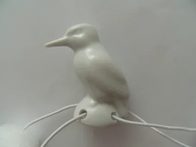 Produktbild von Porzellan Tropfenfänger Specht, weiß, für Kaffee- oder Teekannen, Figur Tier Vogel