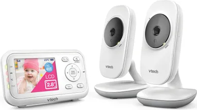 Produktbild von VTech VM3250-2 Video-Babyphone mit 2 Kameras 300 m Lange Reichweite mit 28 Zoll LCD bis zu 19 Stunden Video-Streaming Nachtsicht gesicherte Übertragung Temperatursensor beruhigende Geräusche