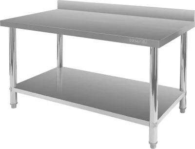 Zdjęcie produktu dla Kuchenny stół gastronomiczny ze stali nierdzewnej przyścienny z półką Mega-M X STANDARD 140x60x85 cm