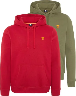 Produktbild von Polo Sylt 2er Pack Basic Sweatshirt / Hoodie Abgesetzte Bündchen und Kängurutasche, Gesticktes Logo, Weiches Sweat-Material