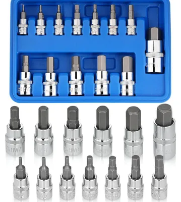 Produktbild von Sechskant Steckschlüssel Set 13tlg. metrisch 2-14mm S2 Alloy Steel für Drehmomentschlüssel Bohrer