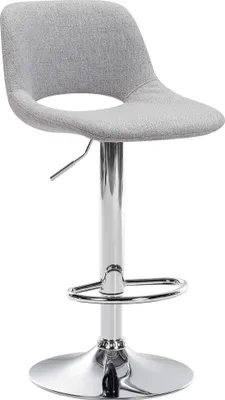 Produktbild von CLP Barhocker Camden Stoff drehbar und höhenverstellbar hellgrau Material Gestell Metall in Chromoptik