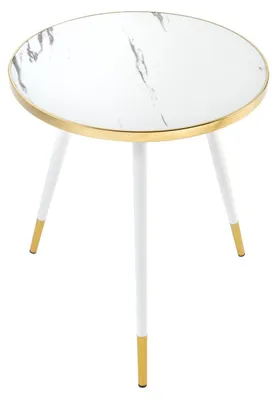 Zdjęcie produktu dla Stolik pomocniczy 45 cm, marmurowy, nowoczesny, do salonu – KUP TERAZ