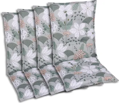 Produktbild von GO-DE Textil, Sesselauflage Mittellehner, 4er-Set, Farbe: grün, Maße ca.: 108 cm x 50 cm x 6 cm