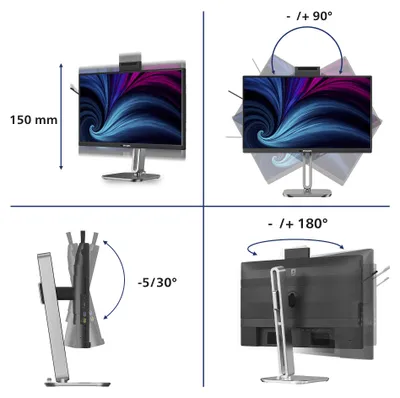 Obrázok produktu pre Philips 4000 series 24B2U4301H/00, 60,5 cm (23.8"), 1920 x 1080 px, Full HD, LCD, 4 ms, Šedá