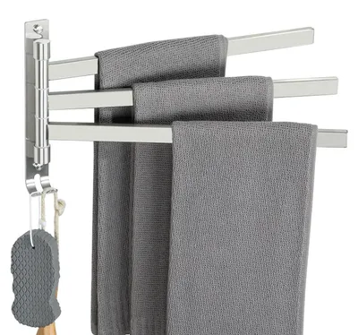 Immagine prodotto di Portasciugamani oscillante, con 3 bracci, in acciaio inossidabile spazzolato, lunghezza 350 mm