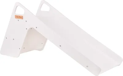 Obrázok produktu pre KiddyMoon Drevená šmykľavka/sedadlo pre deti Stabilná šmykľavka pre batoľatá 2v1 Multifunkčná šmykľavka Drevená hračka Montessori Baby Free Standing Slide, veľká, biela