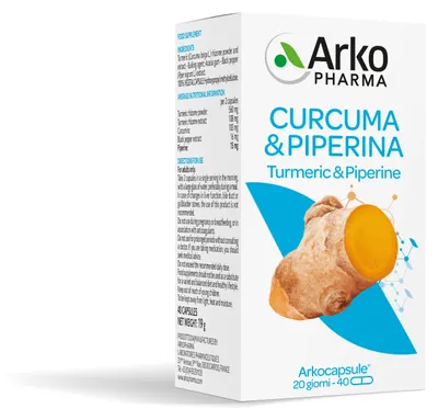 Immagine prodotto di Arkocps Curcuma + Piperina 40 Capsule