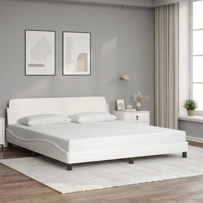 Immagine prodotto di Maison Exclusive - Letto "Dover", bianco, 183x213 cm, rivestito in ecopelle