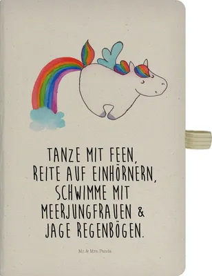 Produktbild von Mr. & Mrs. Panda Tagebuch Einhorn Fliegendes Pferd - Transparent - Geschenk, Unicorn, Notizbuch A5, Spielen, Reisetagebuch, Regenbogen, Realität, Journal, Kladde, Glitzer