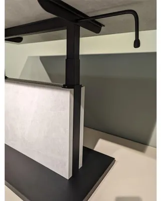 Produktbild von Tischserie Lift graue Keramik & Schwarz - höhenverstellbar, ca. 120 x 50-69 cm