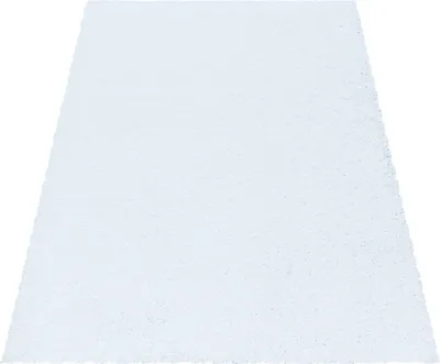 Produktbild von Teppich Wohnzimmer Hochflor Weiß 140x200 Rechteck Unicolor - Einfarbig aus Polypropylen