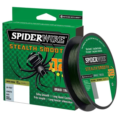 Produktbild von SpiderWire Stealth® Smooth 12 Braid Moss Green - 2000m geflochtene Angelschnur, Durchmesser/Tragkraft:0.09mm / 7.5kg