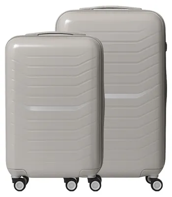 Productafbeelding van Relaxdays Kofferset, 2-delig, 4 wielen, harde schaal, 2 maten, uitschuifbare handgreep, TSA-cijferslot, reiskoffer, beige