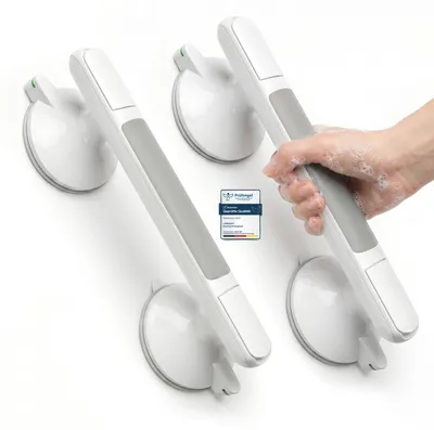 Produktbild von Mannicix Duschgriff Saugnapf, Haltegriffe für Senioren (2×Grau)