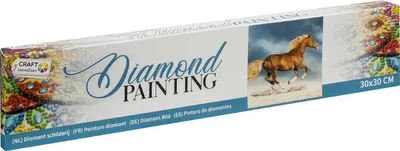 Imagen del producto de Bongers Toys: Cuadro con incrustaciones de diamantes – Caballo – 30 x 30 cm