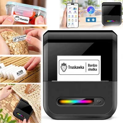 Zdjęcie produktu dla Drukarka termiczna etykiet samoprzylepnych naklejek aplikacja Bluetooth USB