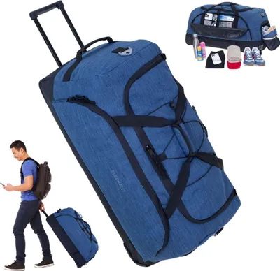 Produktbild von Reisetrolley Reisetasche Elephant Travel Trolley Cruiser 100-135 Liter Dehnfalte Wäsche + Schuhfach flach verstaubar Reise Tasche 13031 Blau Schwarz