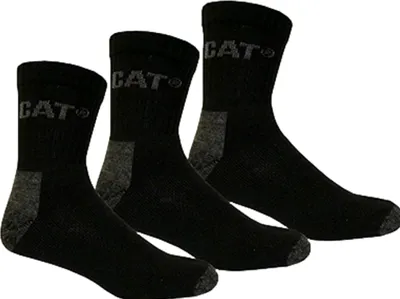 Produktbild von 3 Paar Caterpillar CAT Work Quater Socks Arbeitssocken - Farbe: Schwarz - Größe: 41-45