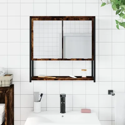 Produktbild von "im Sonderangebot"Bad-Spiegelschrank Modernes Design - Badezimmerschrank Badmöbel - Räuchereiche 60x16x60 cm Holzwerkstoff DEMöbel 6833694