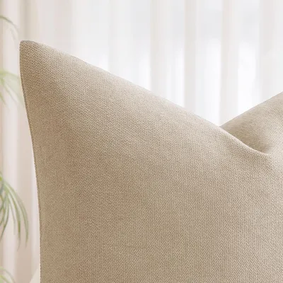 Produktbild von Kissenbezüge - Set von 2 - Dekorative Kissenhüllen - Versteckter Reißverschluss - 40 x 40 cm - Taupe - Geeignet für Schlafzimmer und Wohnzimmer
