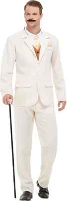 Produktbild von Gentleman-Kostüm für Herren 20er Jahre Faschingskostüm weiss-gold - XL