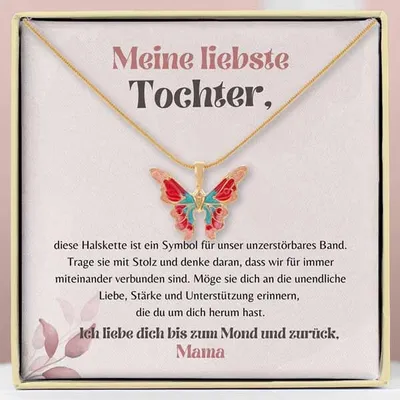 Produktbild von Meine liebste Tochter - Goldene Schmetterlingshalskette - Kette für Frauen - MINA_FAIRYTOPIA