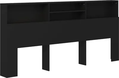 Image de Armoire de tête de lit Noir 220x19x103,5 cm