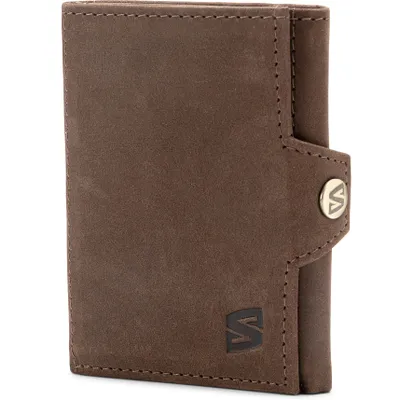 SERASAR | Peňaženka z Hovädzej Kože [Genius] z Leather | Farba: Hnedá | Dĺžka: 9cm