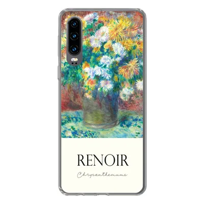 Produktbild von MuchoWow® Handyhülle Schutzhülle Hülle für Huawei P30 Renoir - Chrysantheme - Gemälde Silikon Softcase Handy Hülle - Kartenbesitzer