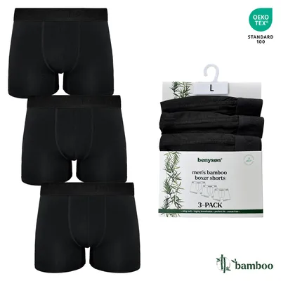 Image de BENYSON Boxers homme en Viscose de bambou (à partir de pâte de bambou), lot de 3, noir, taille XXL
